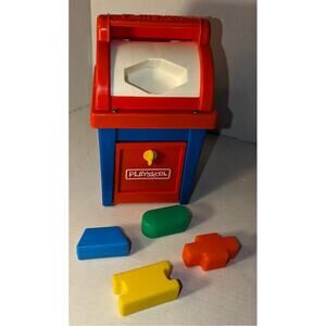 Vintage Playskool Postal Station Shape Sorter Toy 4 Shapes Toddler Child